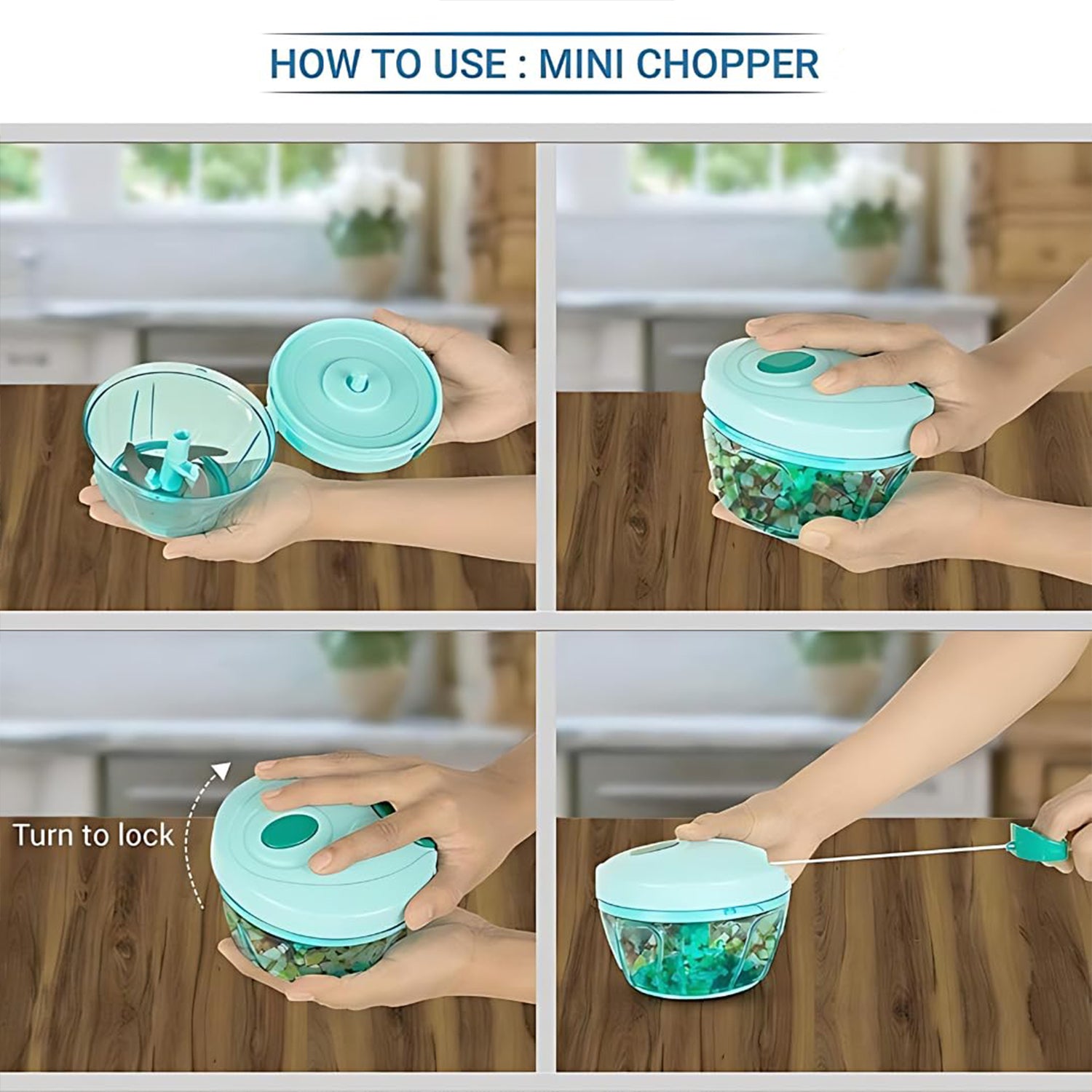 3 Blades Handy Chopper And Slicer Used Widely For Chopping And Slicing (450 Ml 1 Pc)